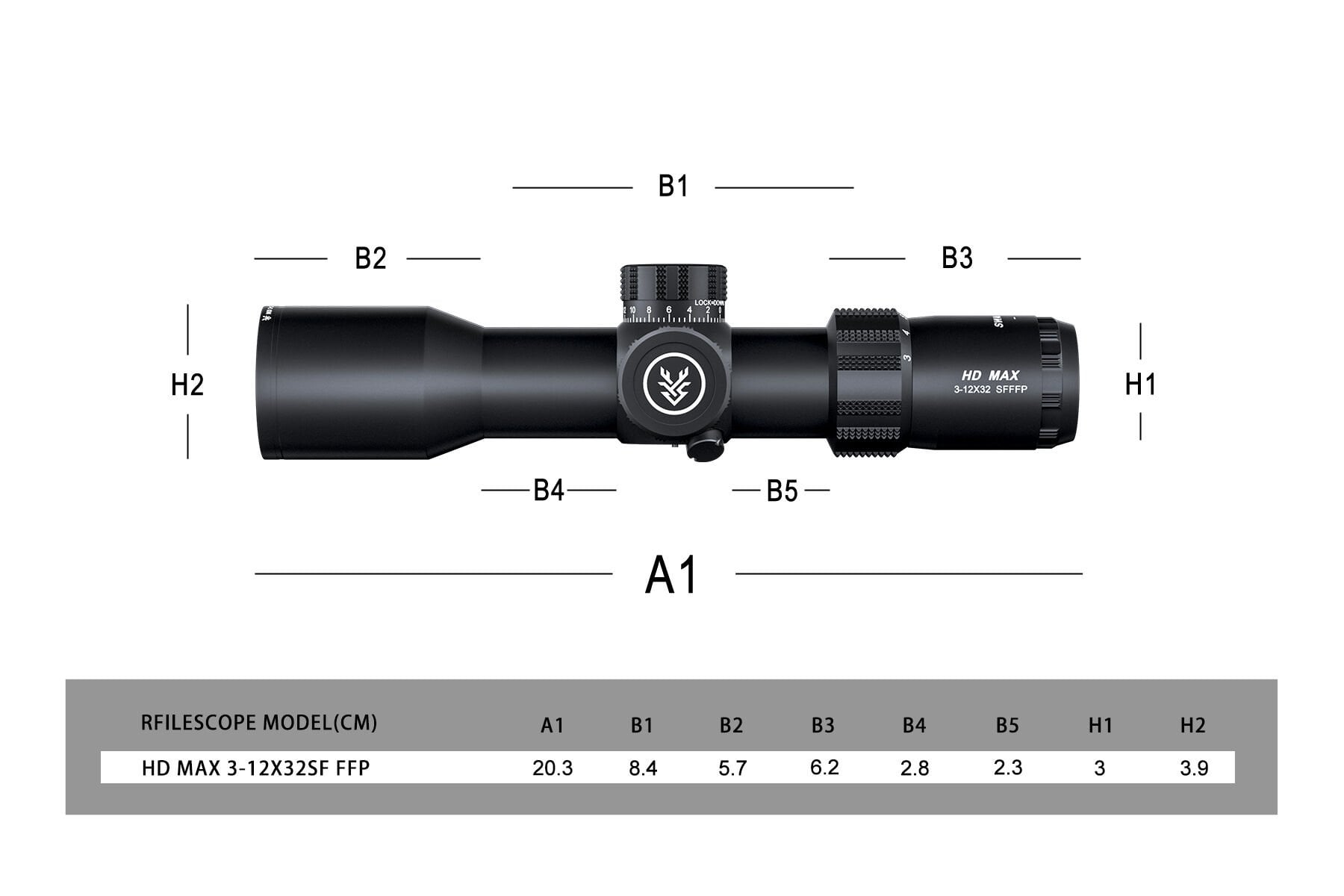 Swampdeer HD MAX 3-12X32 SF FFP Tüfek Dürbünü