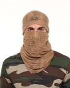 Kamuflaj Kare Fileli Askeri Şal, Fileli Puşi, Gizlenme Ağı Tactical File Puşi - Poşi 90X180 Cm BEJ