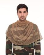 Kamuflaj Kare Fileli Askeri Şal, Fileli Puşi, Gizlenme Ağı Tactical File Puşi - Poşi 90X180 Cm BEJ